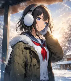 極寒の北国では耳当ては必須