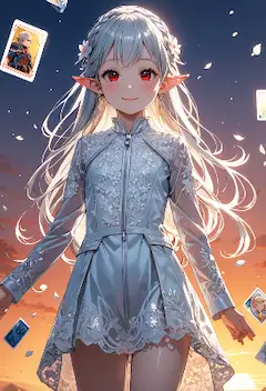 夕焼けに舞う運命のカード