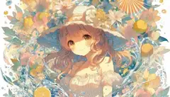 夏の果実と花に包まれる微笑み