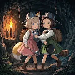 コン子とポン子・ダンジョン探検