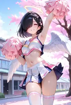 チア片目隠れ天使さん