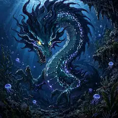 深海の輝く海竜
