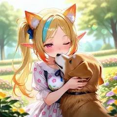 12枚）犬とケモ耳エルフさん