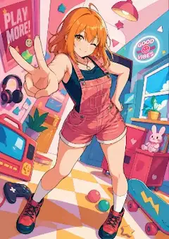元気いっぱいピース少女