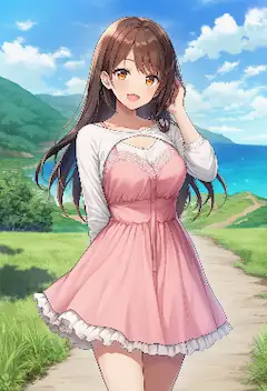 海風に吹かれて 少女の夏の散歩