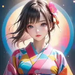 夏祭りの花びら少女