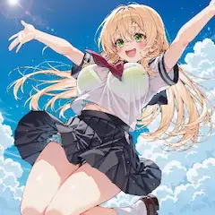 青空に舞う金髪セーラー