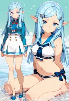 制服と水着の微震、光の記憶に揺れる午後