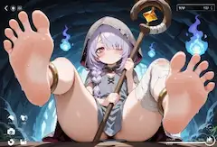 両足装備を断固拒否するネクロマンサーちゃん