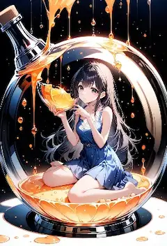 Fille dans un flacon de parfum