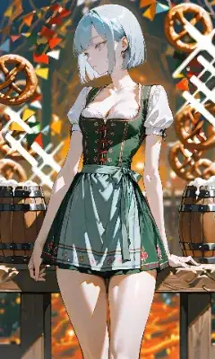 水色髪ショート　ディアンドル