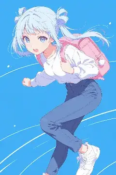青髪少女の冒険への疾走