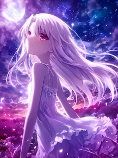 満月と天の川のイリヤちゃん🌌
