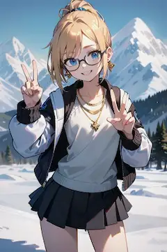 これから、吹雪になるみたいでーす♫　謎の女性