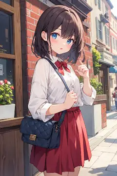 革のバッグのあの子