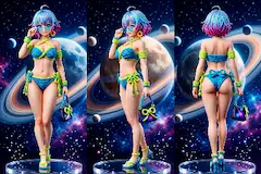 雫ちゃんフィギュア💧 虹色リングを持つ巨大惑星💧Knot ROPE Couture Fashion