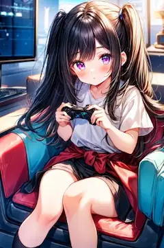TVゲームをしてる、うちの子★(2枚)