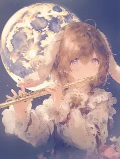 月夜に響くウサギ耳の調べ。