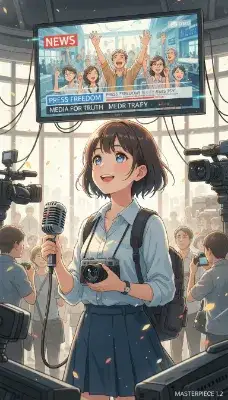 報道の自由を掴む少女の瞬間