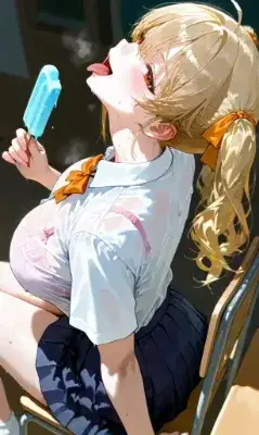 汗とアイスと透けブラ