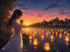 川に浮かぶ願いと少女の祈り