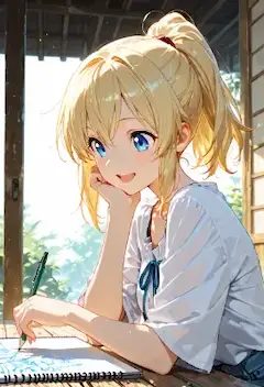 窓辺の少女と夏のスケッチ冒険