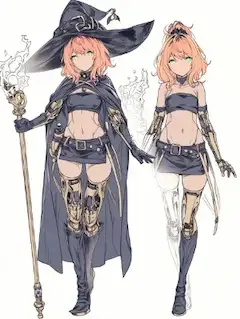 サイボーグな女魔法使い(キャラデザ風)