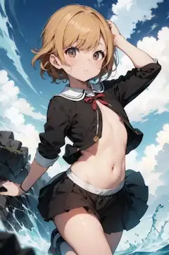 際どい少女…