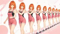 【プロンプト付】無限連鎖のオレンジガール