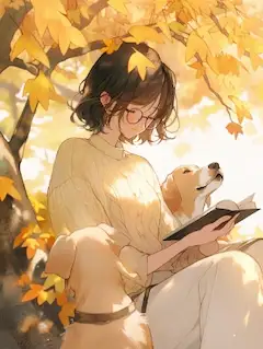 It\'s the Dogs of big trees called KINOEINU〜読書好きな人に寄り添う秋の大樹に宿る犬の精霊〜