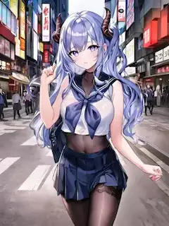 鬼っ娘と登校