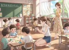 優しい先生の工作タイム