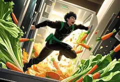 竃タンジェロゥ鬼殺隊修行🔪野菜の逆襲！冷蔵庫