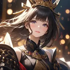 黄金冠の黒髪少女