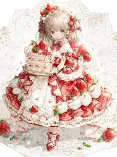 苺のドレスをまとった少女の甘い午後。