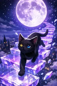 黒猫の月夜のクリスタル冒険