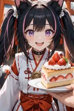ケーキをお供えしないとしばきに来るお稲荷様の動画
