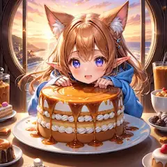 キャラメルケーキとケモ耳エルフさん