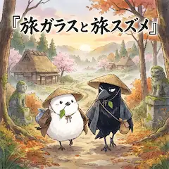 旅カラスと旅スズメ