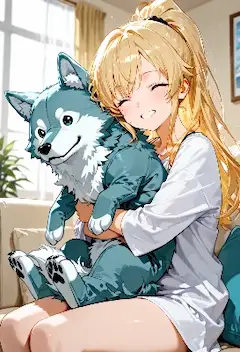 狼の着ぐるみと過ごす甘い午後