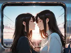 （※百合あり）二人が見つめ合う夕焼けの瞬間