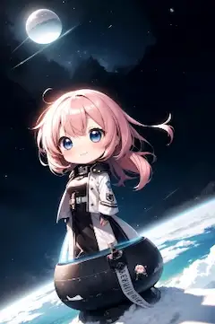 ちび on the UFO