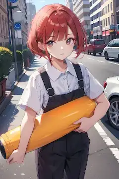 街角の赤髪少女