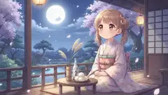 月夜の縁側