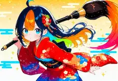 ぴくたーちゃんと書き初め