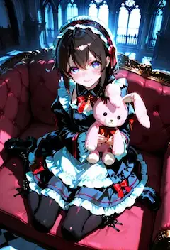 ゴシックメイドとピンクの秘密の友