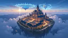 空中城塞都市(横イラスト)