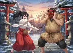 元気巫女の節分鬼退治