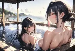 海辺の温泉姉妹(夏)
