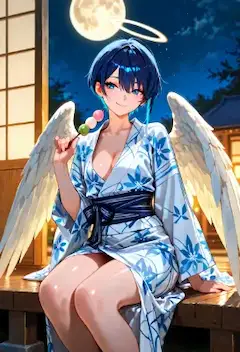 着崩しお月見ボーイッシュさん！